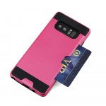 Wholesale Galaxy Note 8 Credit Card Armor Hybrid Case (Red)